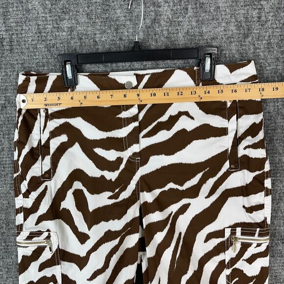 Chicos Pants Womens Large 12 Petite 2P Stretch Crop Capri Tapered Zebra Casual - Picture 8 of 12